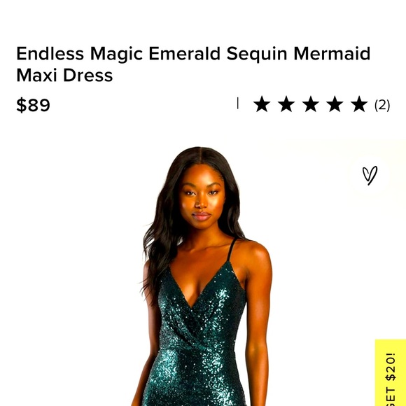 Emerald Sequin Mermaid maxi dress - Picture 3 of 5